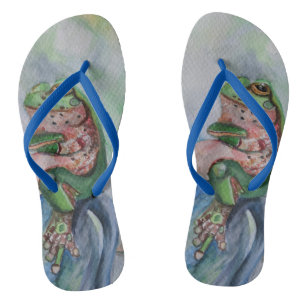 Frosch Wasserfarbe Flip Flops Badesandalen