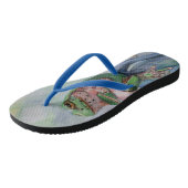Frosch Wasserfarbe Flip Flops Badesandalen (Schrägansicht)