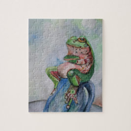 Frosch Wasserfarbe Zeichnend Puzzle