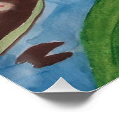 Frosch & Wasserlilien Glossy Poster (Ecke)