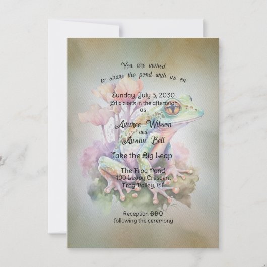 Frosch Wedding Einladung (Vorderseite)