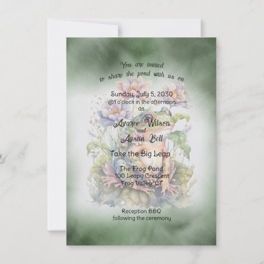 Frosch Wedding Einladung (Vorderseite)