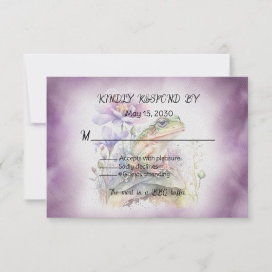 Frosch Wedding RSVP Karte (Vorderseite)