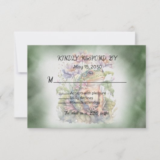 Frosch Wedding RSVP Karte (Vorderseite)