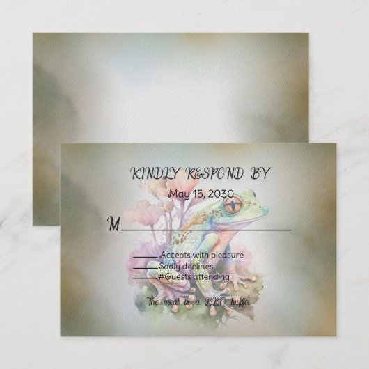 Frosch Wedding RSVP Karte (Vorne/Hinten)