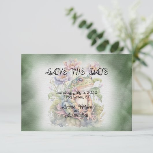 Frosch Wedding Save The Date (Stehend Vorderseite)