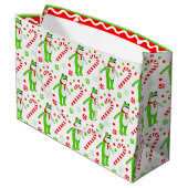 Frosch Weihnachten Große Geschenktüte (Rückseite Schrägansicht)