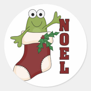 Frosch Weihnachten Holiday Shirts und Geschenke Runder Aufkleber