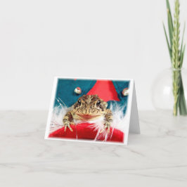Frosch-Weihnachten, Lametta, Federn, Sankt-Muster Feiertagskarte