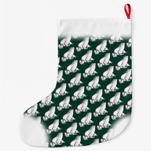 Frosch Weihnachten Strumpf Custom Bullfrog Strumpf Großer Weihnachtsstrumpf (Rückseite)