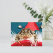 Frosch Weihnachten , Tinsel, Federn, santa Muster (Stehend Vorderseite)