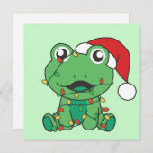 Frosch Weihnachts-Wintertiere Weihnachtsfrösche Feiertagskarte (Vorne/Hinten)