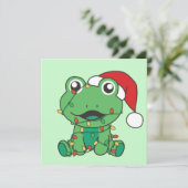 Frosch Weihnachts-Wintertiere Weihnachtsfrösche Feiertagskarte (Stehend Vorderseite)