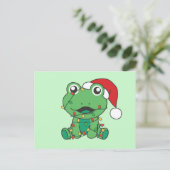 Frosch Weihnachts-Wintertiere Weihnachtsfrösche Feiertagspostkarte (Stehend Vorderseite)