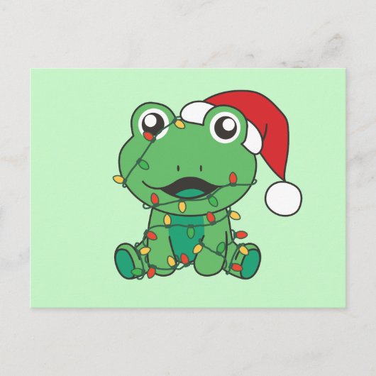 Frosch Weihnachts-Wintertiere Weihnachtsfrösche Feiertagspostkarte (Vorderseite)
