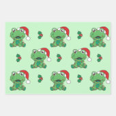 Frosch Weihnachts-Wintertiere Weihnachtsfrösche Geschenkpapier Set (Vorderseite)