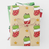 Frosch Weihnachts-Wintertiere Weihnachtsfrösche Geschenkpapier Set (Beispiel)