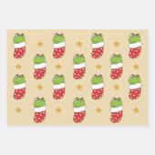 Frosch Weihnachts-Wintertiere Weihnachtsfrösche Geschenkpapier Set (Vorderseite)