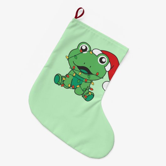Frosch Weihnachts-Wintertiere Weihnachtsfrösche Großer Weihnachtsstrumpf (Vorderansicht (hängend))