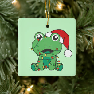 Frosch Weihnachts-Wintertiere Weihnachtsfrösche Keramikornament