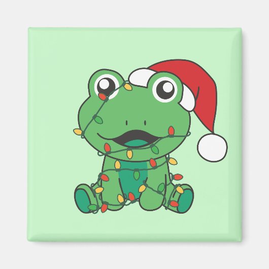 Frosch Weihnachts-Wintertiere Weihnachtsfrösche Magnet (Vorne)