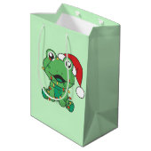 Frosch Weihnachts-Wintertiere Weihnachtsfrösche Mittlere Geschenktüte (Rückseite Schrägansicht)