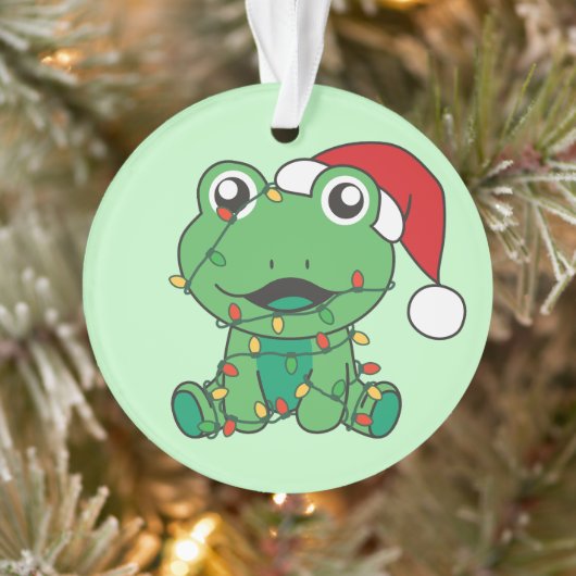 Frosch Weihnachts-Wintertiere Weihnachtsfrösche Ornament (Baum)