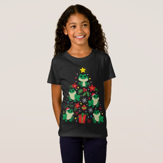Frosch Weihnachtsbaum Funny Xmas Geschenk T-Shirt (Vorne ganz)