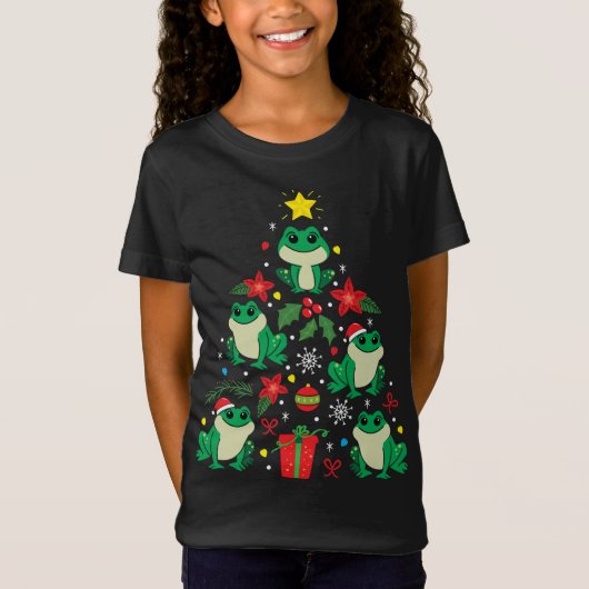 Frosch Weihnachtsbaum Funny Xmas Geschenk T-Shirt (Vorderseite)