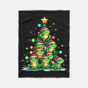 Frosch-Weihnachtsbaum Lustiger Hopper-Feiertag Süß Fleecedecke