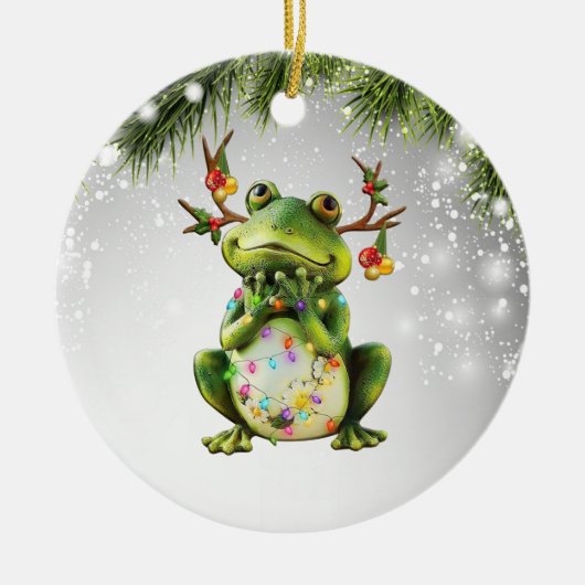 Frosch Weihnachtsgeschenk für Frosch Lover Erwachs Keramik Ornament (Vorne)