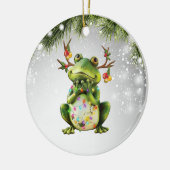 Frosch Weihnachtsgeschenk für Frosch Lover Erwachs Keramik Ornament (Links)