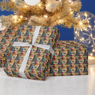 FROSCH WEIHNACHTSGEWRICKELPAPIER GESCHENKPAPIER