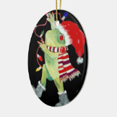 Frosch-Weihnachtslichtverzierung Keramikornament (Links)