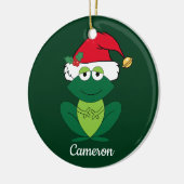 Frosch Weihnachtsmann Niedlich Personalisierte Kin Keramik Ornament (Links)