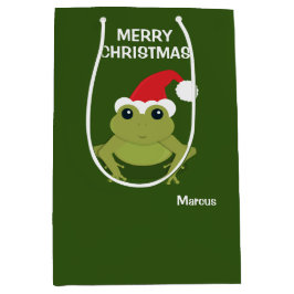 Frosch Weihnachtsmannmütze Weihnachten Mittlere Geschenktüte