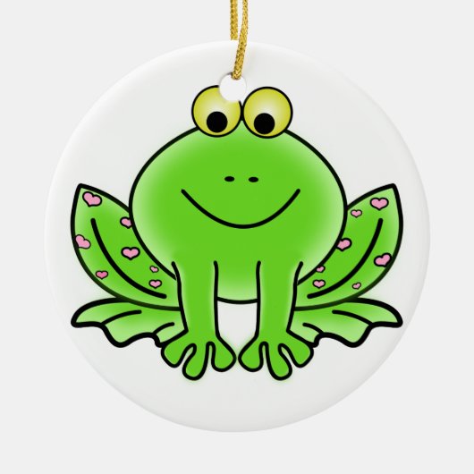 Frosch-Weihnachtsverzierung Keramik Ornament (Vorne)