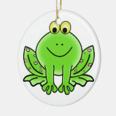 Frosch-Weihnachtsverzierung Keramik Ornament (Links)