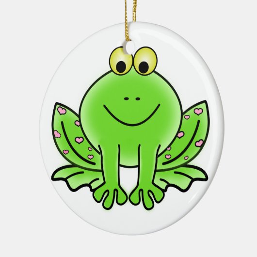 Frosch-Weihnachtsverzierung Keramik Ornament (Links)