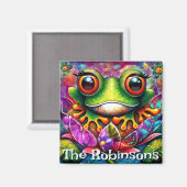 Frosch Whimsical Abstrakt Art Personalisiert Magnet (Vorderseite/Rückseite)