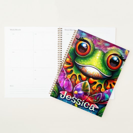 Frosch Whimsical Abstrakt Art Personalisiert Planer (Anzeige)