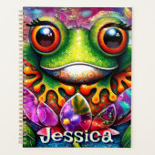 Frosch Whimsical Abstrakt Art Personalisiert Planer (Vorderseite)