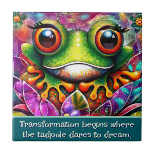 Frosch Whimsical Abstrakte Kunst Florale Personali Fliese