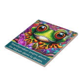 Frosch Whimsical Abstrakte Kunst Florale Personali Fliese (Seite)
