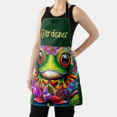 Frosch Whimsical Abstrakte Malerei Kunst Blumengrü Schürze (InSitu)