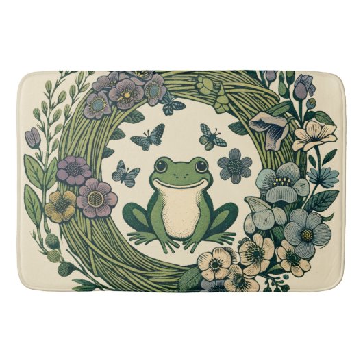 Frosch-Wildblumen für Kernbrennwerke Badematte (Vorderseite)