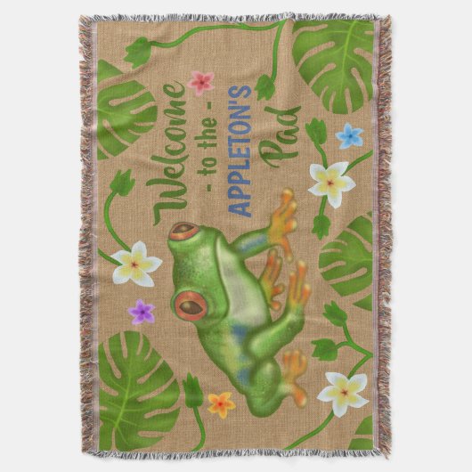 Frosch-Willkommen zu unserem Auflage-tropischen Decke (Vorderseite Vertikal)