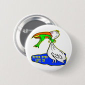 Frosch-würgend Vogel geben nie überhaupt auf Button (Vorne & Hinten)