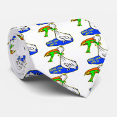 Frosch-würgend Vogel geben nie überhaupt auf Krawatte (Gerollt)