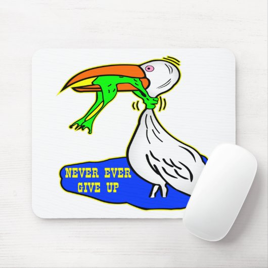 Frosch-würgend Vogel geben nie überhaupt auf Mousepad (Mit Mouse)